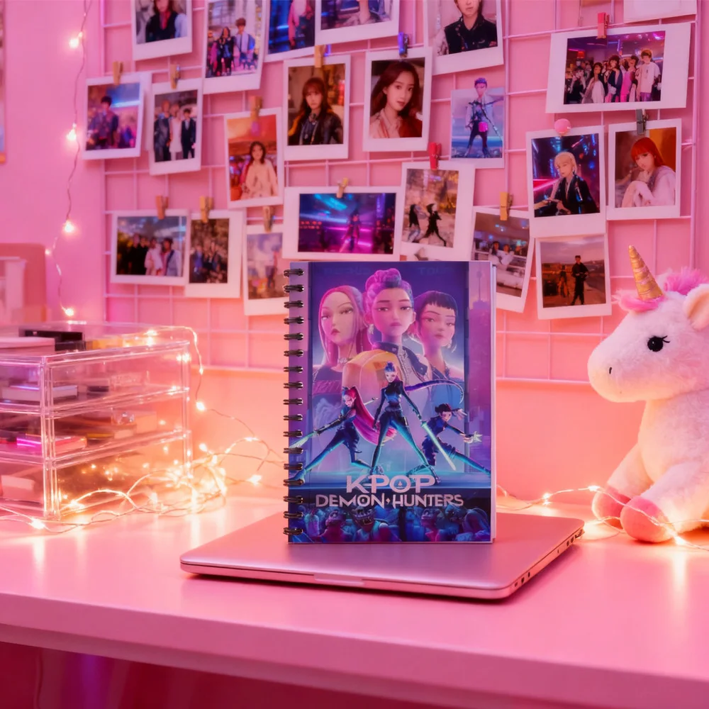 2025 أنيمي فيلم K-pop شيطان الصيادين أجهزة الكمبيوتر المحمولة القرطاسية لفائف منصات الكتابة للطلاب اللوازم المدرسية مكتب الملحقات هدية