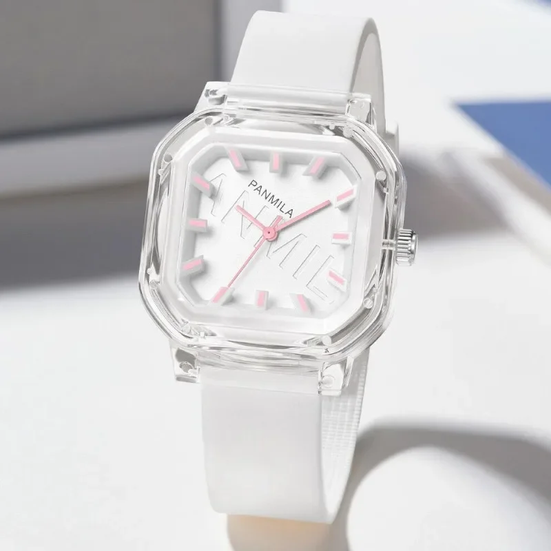 Montre à quartz carrée transparente pour enfants, montre numérique étanche pour couple, horloge de sport Shoous pour garçons et filles, mode pour amis