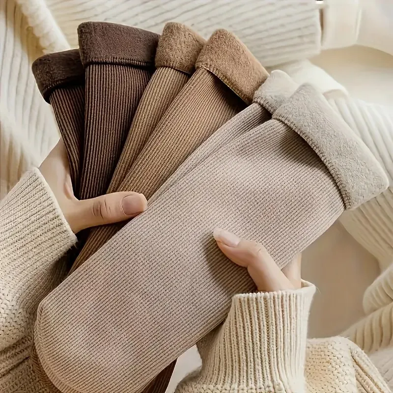 5/10 Pairs Women Winter Warm Socks Thick Soft and Warm Indoor Home Socks with Comfortable Plush Lining Snow Boots Ankle Socks image 2