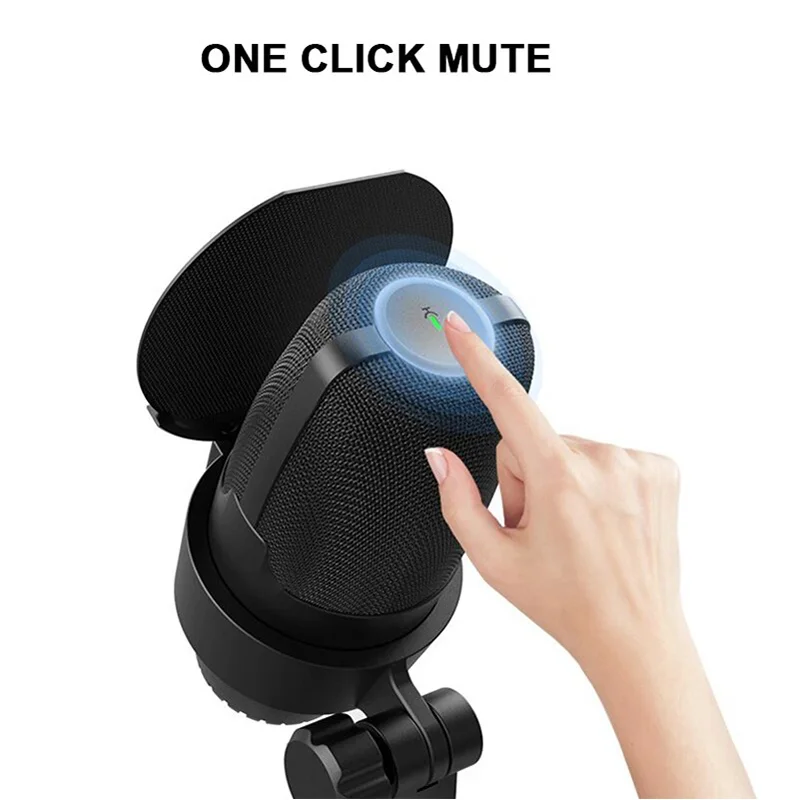 RGB Gaming Microphone Desktop USB Type C Dual Model Condenser Multi Function Gaming Mic For PC Computer Laptop Video Recording
