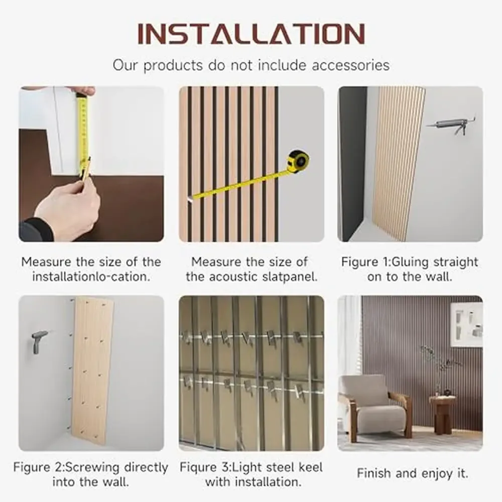 Dekorative Akustik-Holzverkleidung, 2er-Set, Schallschutzplatten aus Eichenfurnier, umweltfreundliche Innenwanddekoration, einfache Installation, modern