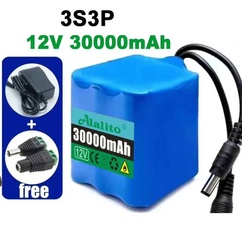 NEW 12V 3S4P 40000mah battery 18650 Li-ion 50Ah Rechargeable batteries with BMS Lithium Battery packs Protection Board +Charger