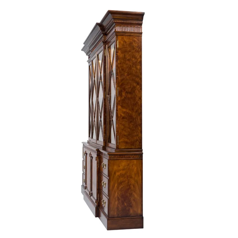 Wine cabinet British neoclassical wine cabinet villa American carved French bookcase furniture