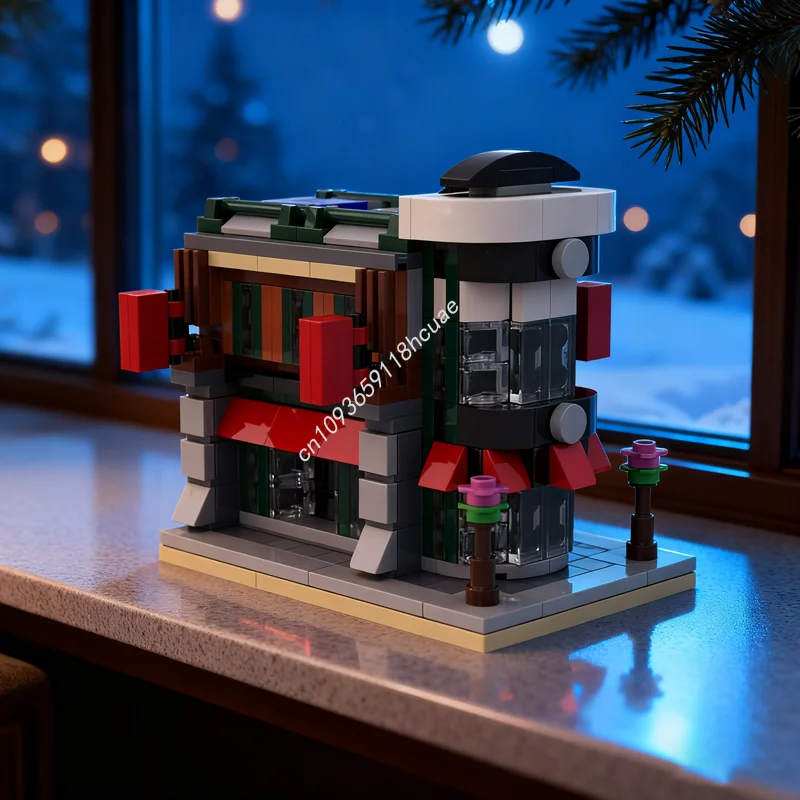 

408 шт. MOC угловой мини модульный мини-модель здания рождественский подарок блоки игрушка конструкция сборка DIY идея дети