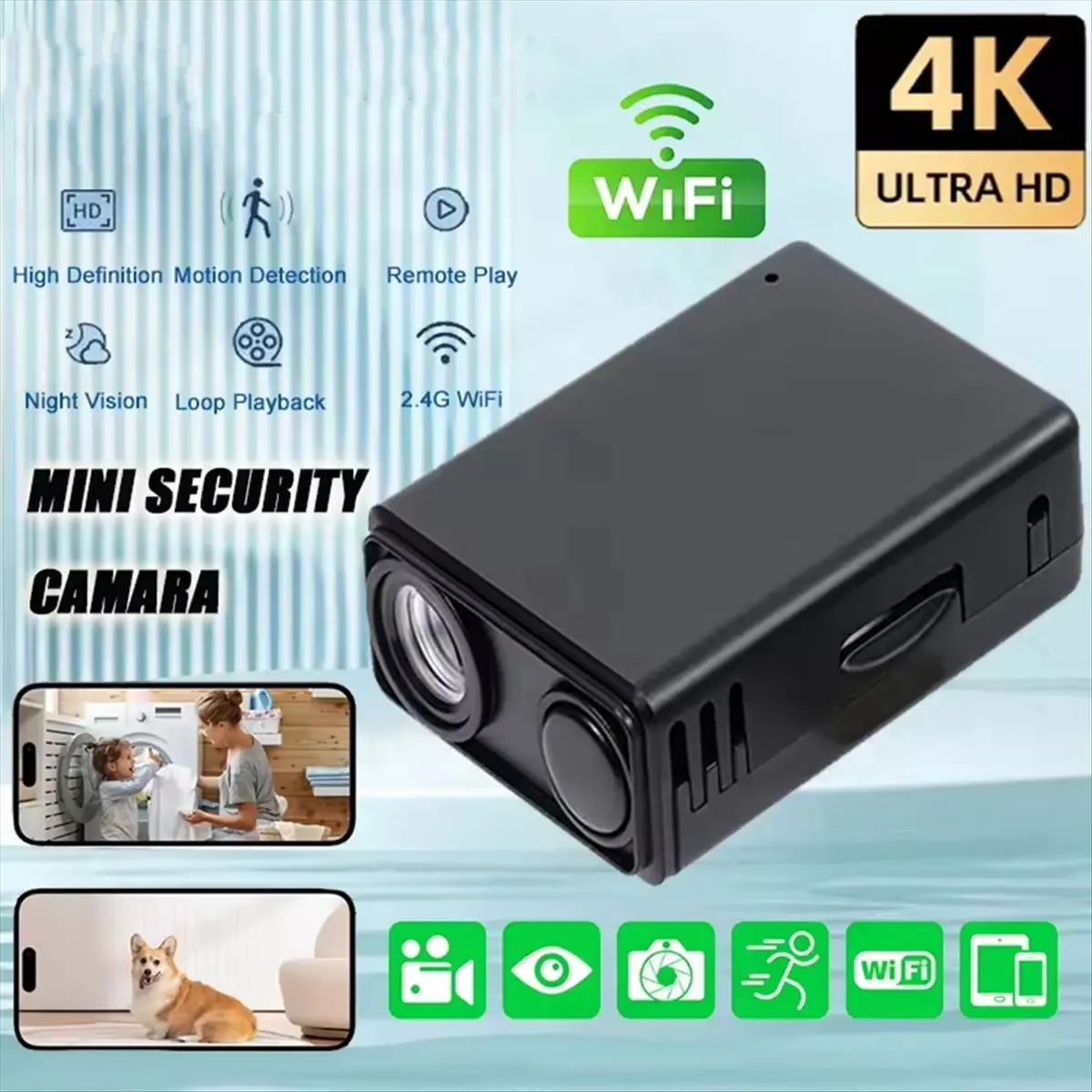 HD Wifi Camera Monitor Rechargeable IP Remote Monitoring Security Camcorders IR Night Vision Body Cam Protable Small Cam