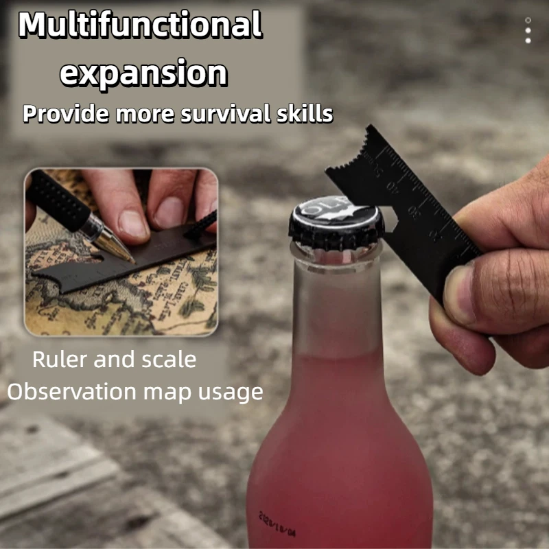 Portable Outdoor Flint Camping Survival Tool Magnesium Stick  Wooden Handle Flint Stick Men Adventure Smoking Gift