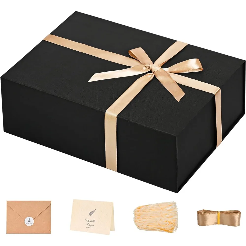 

Gift Box 13.5''x10''x4'' Large Black Gifts Boxes with Magnetic Lids Luxury Gift Box for Groomsman Proposal Gifts Contain