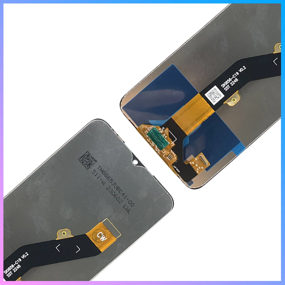 قطع غيار أصلية 6.6 بوصة لـ Tecno Pop 7 BF6 LCD تعمل باللمس وتجميع رقمي لأجزاء استبدال LCD Tecno POP7