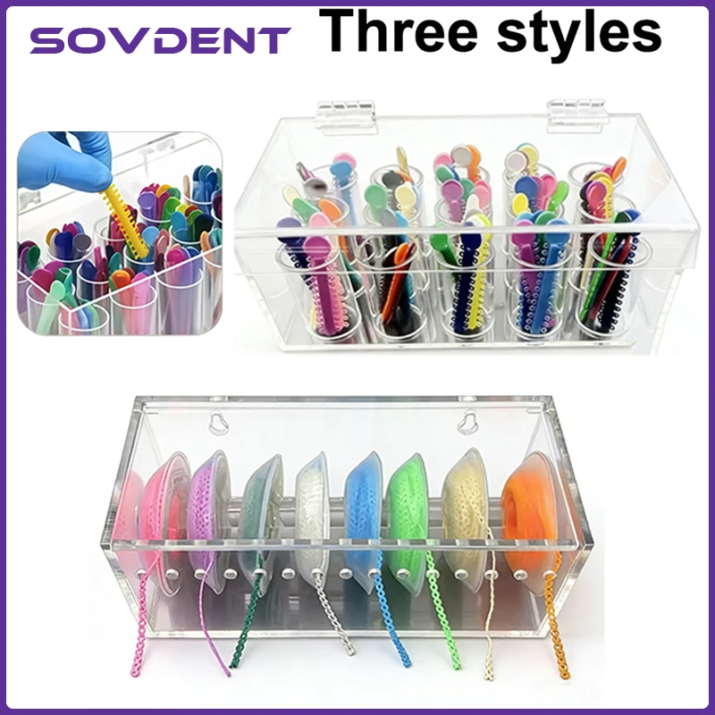 1Pc Dental Elastic Power Chain Organizer Storage Box Dental Storage Holder Acrylic Placing Case Orthodontic Ligature Tie Box