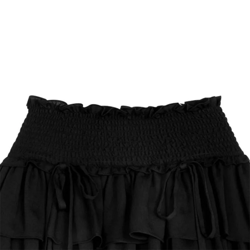 Sweet Girl Gothic Black Mini Shorts Bloomers Skirts High Waist Ruffle Aesthetic Y2K 2000s Kawaii Skirt Summer Lolita Short Pants