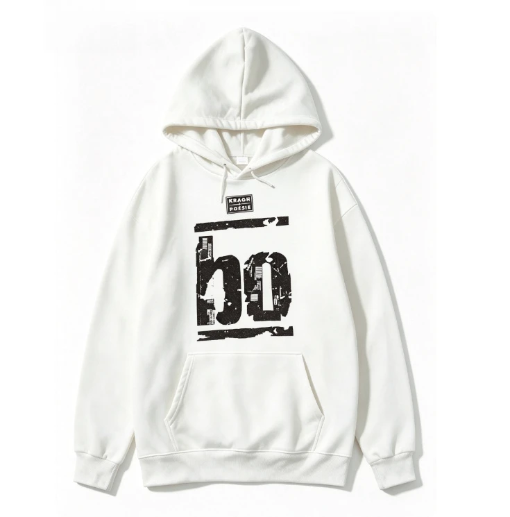 2026 new Black Drawstring Hoodie Distressed Torn‑paper Large Block Letter Frame Graphic Unisex Pullover Hooded Sweatshirt