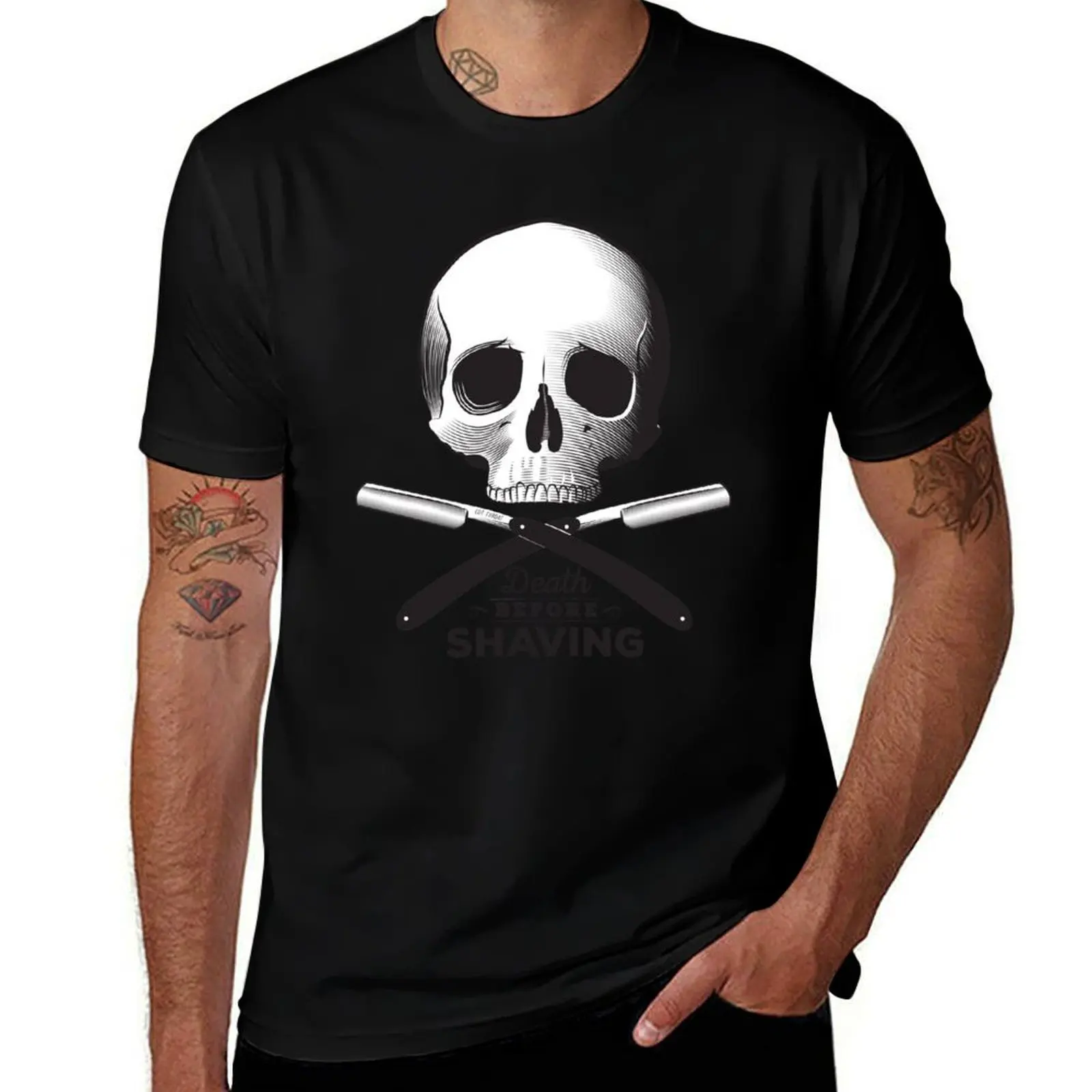 Death before shaving T-Shirt Simple Casual Short Sleeve Tee T-Shirt
