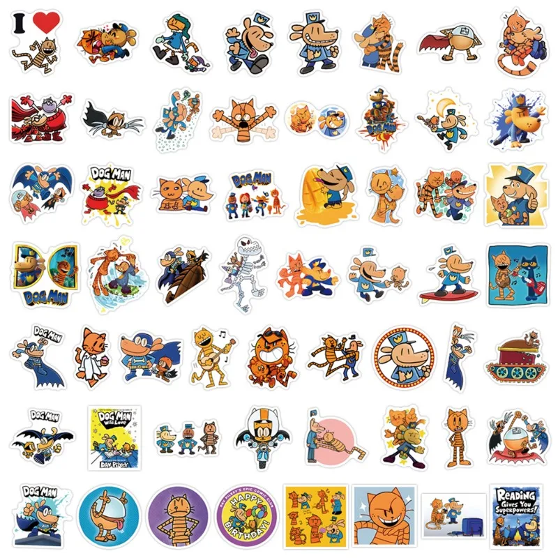 55pcs 만화 개 남자 낙서 스티커 데칼 가방 노트북 컴퓨터 워터 컵 기타 장식 DIY 어린이 클래식 장난감
