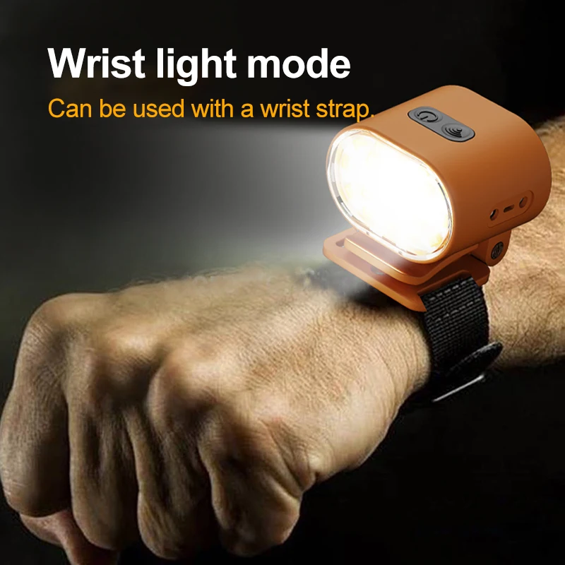 Mini Hat Clip Camp Light  Portable Wrist Light Charging USB C Outdoor Waterproof Flashlight Magnetic Sensor Headlight Camping