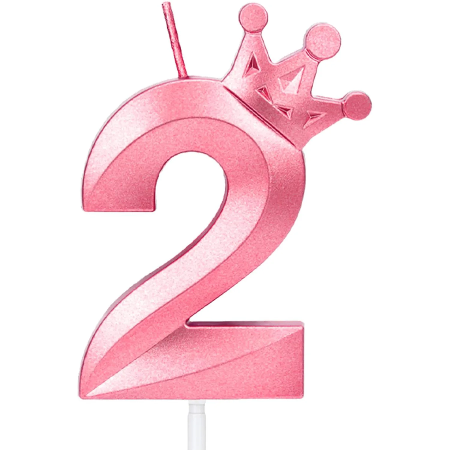 Number2 Birthday Candles 3D Diamond Shape Number Birthday Cake Candles for Birthday Party Wedding Decoration Reunions ThemeParty