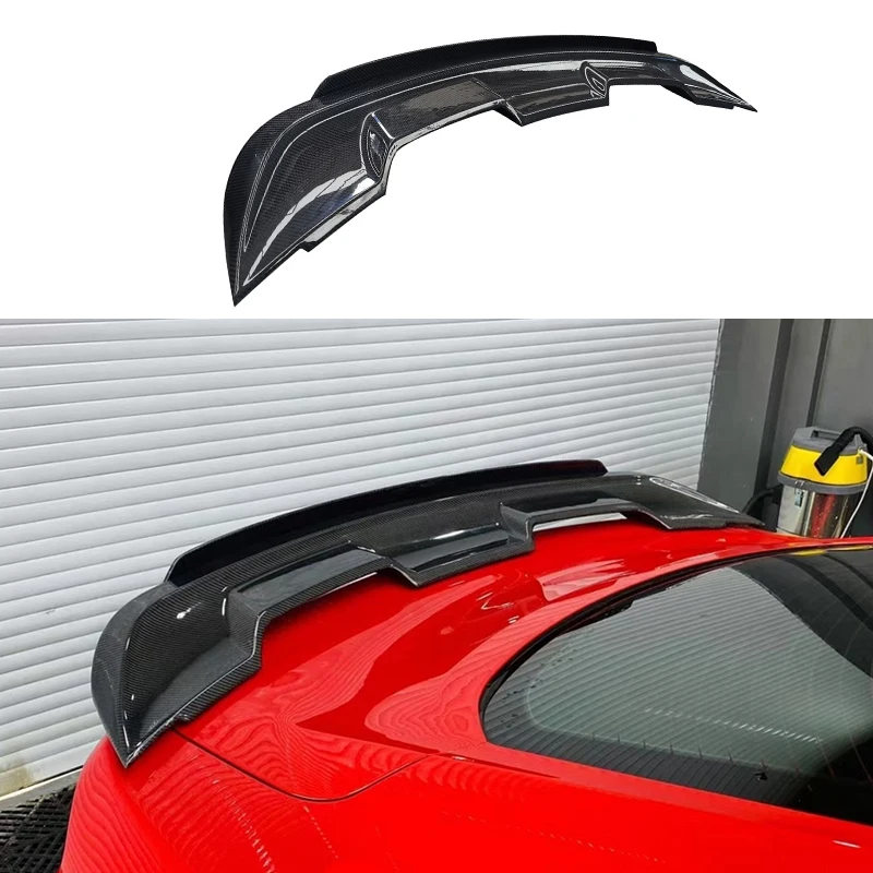 For Ford Mustang 2015 -2022 Real Carbon Fiber GT500 Style Double Deck Exterior Rear Spoilers Sports Fixed Wind Wing