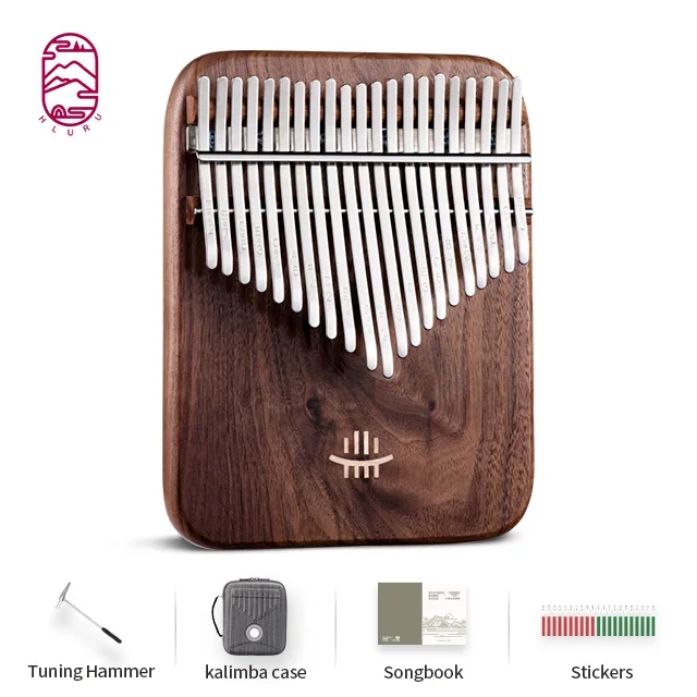 Diskon Besar Instrumen Hluru Piano Jempol Kelas Atas Kalimba 21 Kunci Piano Jempol Kalimba Alat Musik Tubuh KY21-BlackWalnut