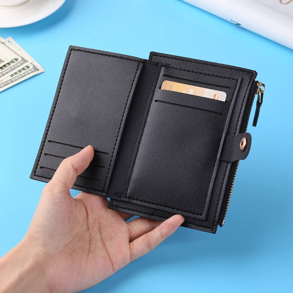 

1Pcs Small Wallet Credit Multi-Card Holders Package Fashion PU Function Zipper Ultra-thin Organizer Case Student Women Wallet