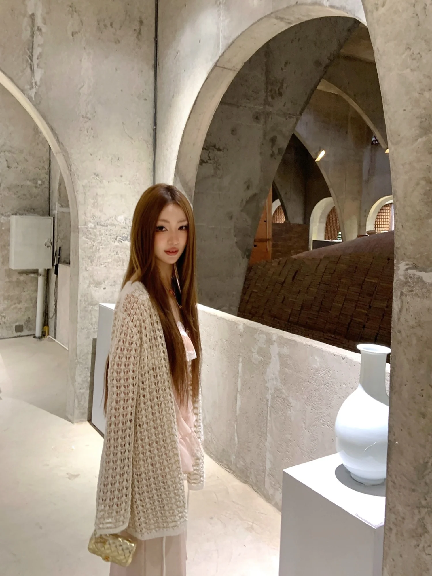 

Романтичный богемный вязаный кардиган для женщин, свободный крой, ажурный, модный, из смесового хлопка, с длинными рукавами, средней длины