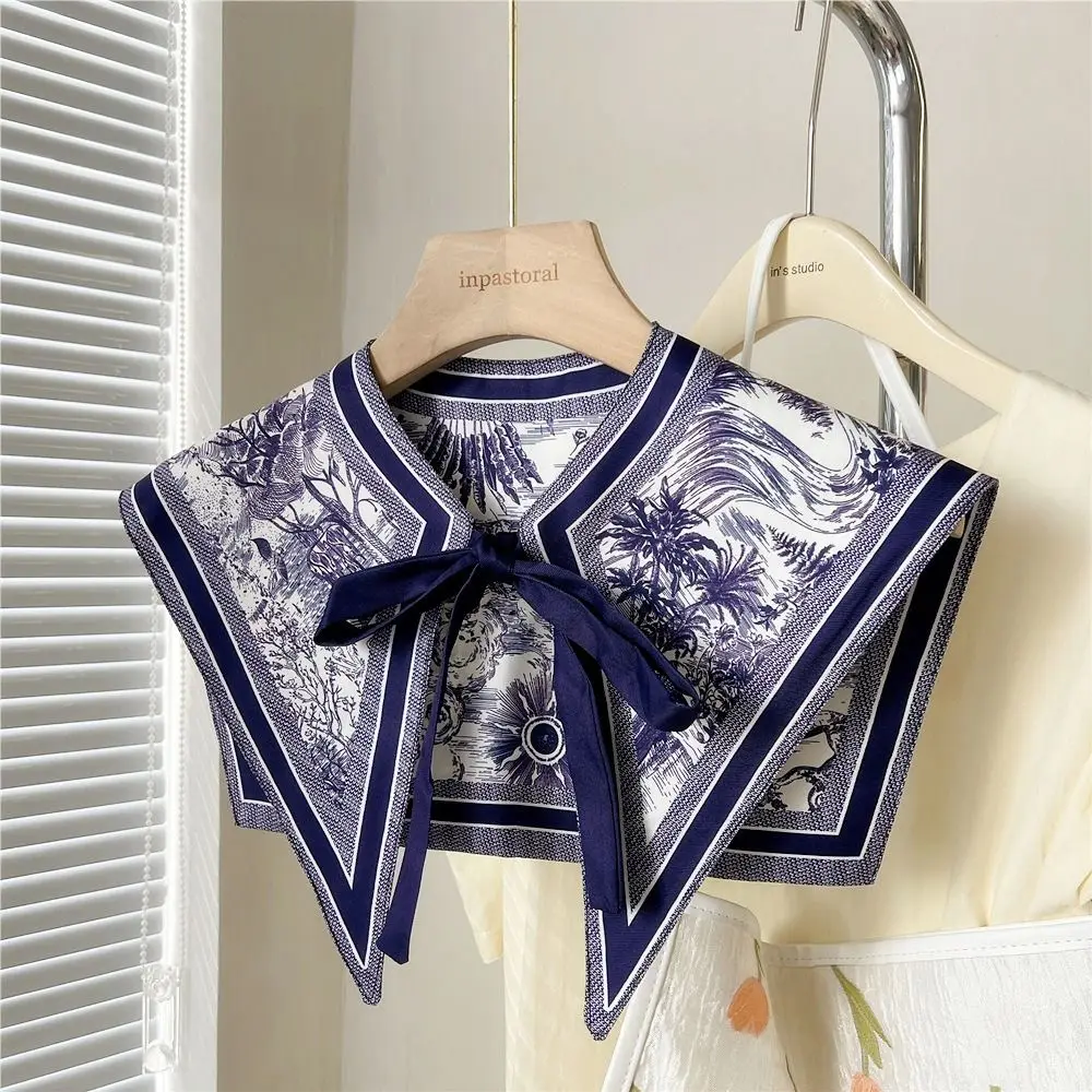 

New Detachable Shirt Fake Collar Vintage Floral Pattern False Fake Collar Half Shirt Necklace Shawl Women Shoulder Wraps