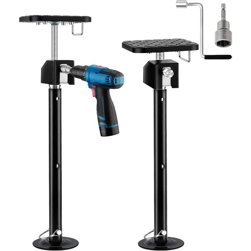 

Выдвижной домкрат для автофургона с опорным блоком с плоским верхом, поддерживает до 5000 фунтов, регулируемый от 20 до 49 дюймов, сверхмощная камера