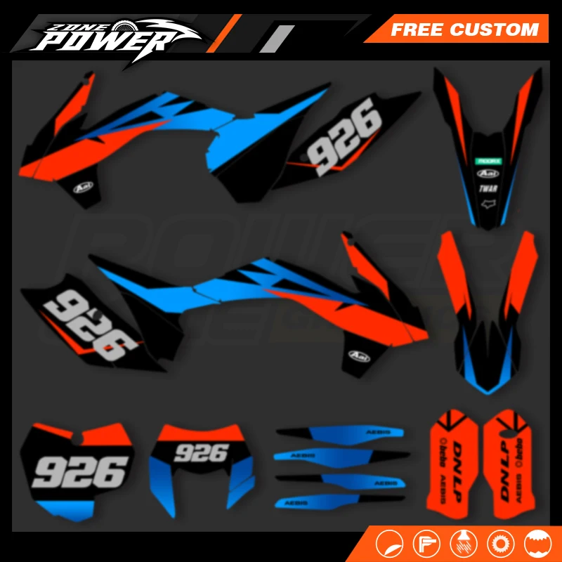

Powerzone Custom Team Graphics Decal Stickers Kits for KTM SX SXF 2013 2014 2015 EXC XCW 2014 2015 2016 125 200 350 500cc