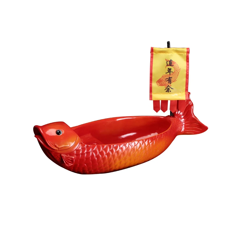 Hotel ceramic alcohol candle heating furnace artistic conception tableware base large fish plate