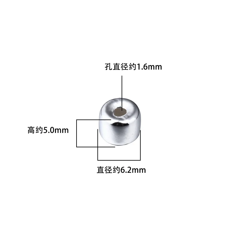 5PCS 925 sterling silver bead cylindrical bead gasket handmade DIY materials to make bracelet necklace jewelry accessories