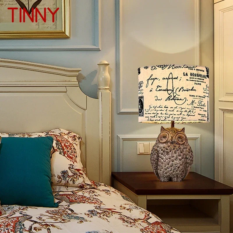 TINNY Nordic ModernTable Lamp American Retro LED Bedroom Bedside Lamp Personalized And Creative  Decorative Homestay Desk Light
