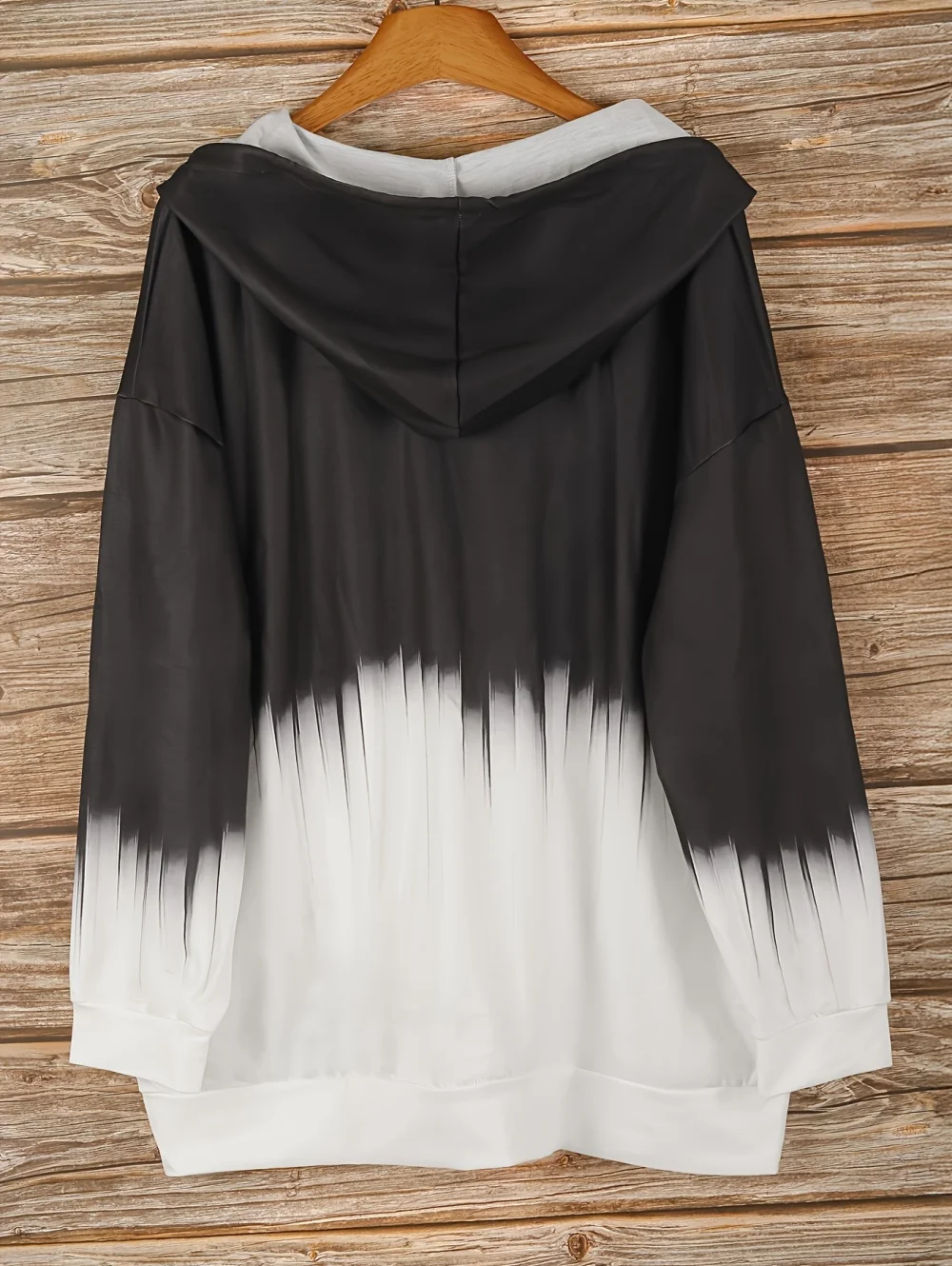 2025 جديد امرأة بلوزات بسيطة التدرج طباعة طويلة الأكمام قلنسوة بسحاب الخريف تصميم الرباط غير رسمي موضة المرأة هوديي #2