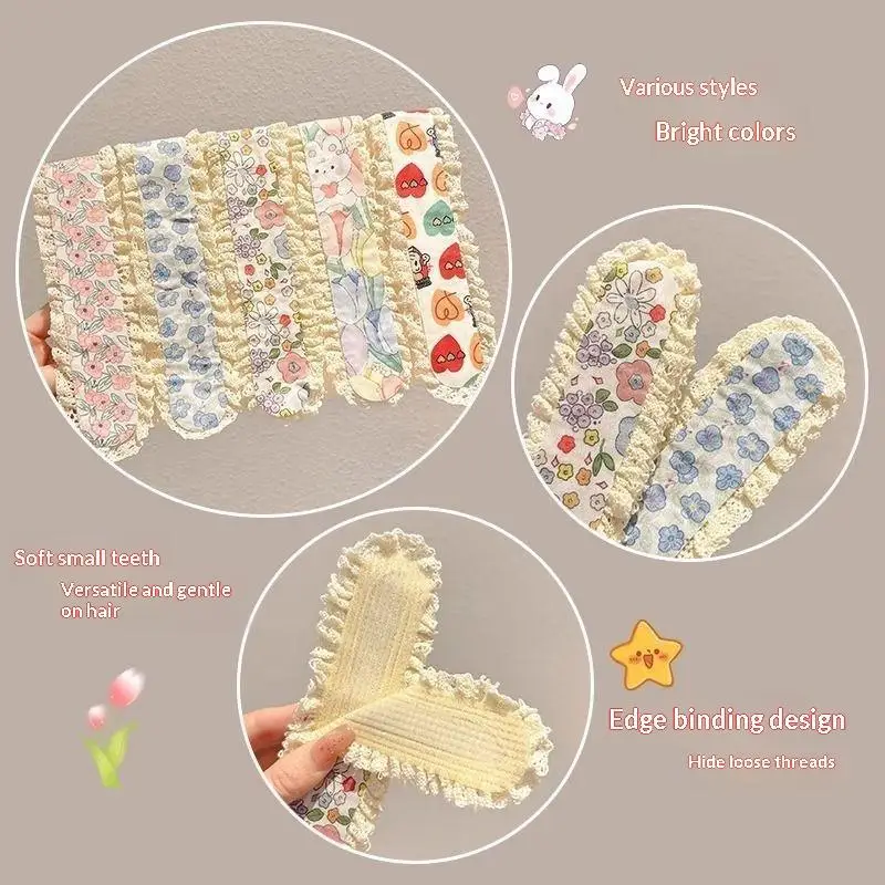 Süßes Blumenmuster Haarfransen-Aufkleber Stirnband Haar-Patch-Aufkleber Wiederverwendbar für Frauen Tägliches Make-up Kopfbedeckung – Detail 4