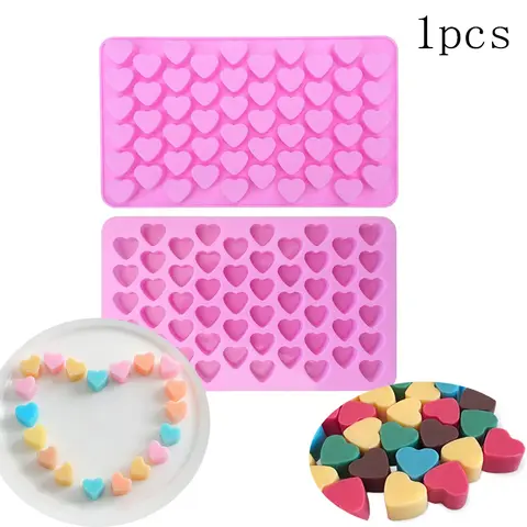 1Pcs/미니 55 하트 모양의 실리콘 몰드 갈색 설탕 실리콘 몰드 실리콘 러브 초콜릿 몰드 55 캔디 실리콘 몰드