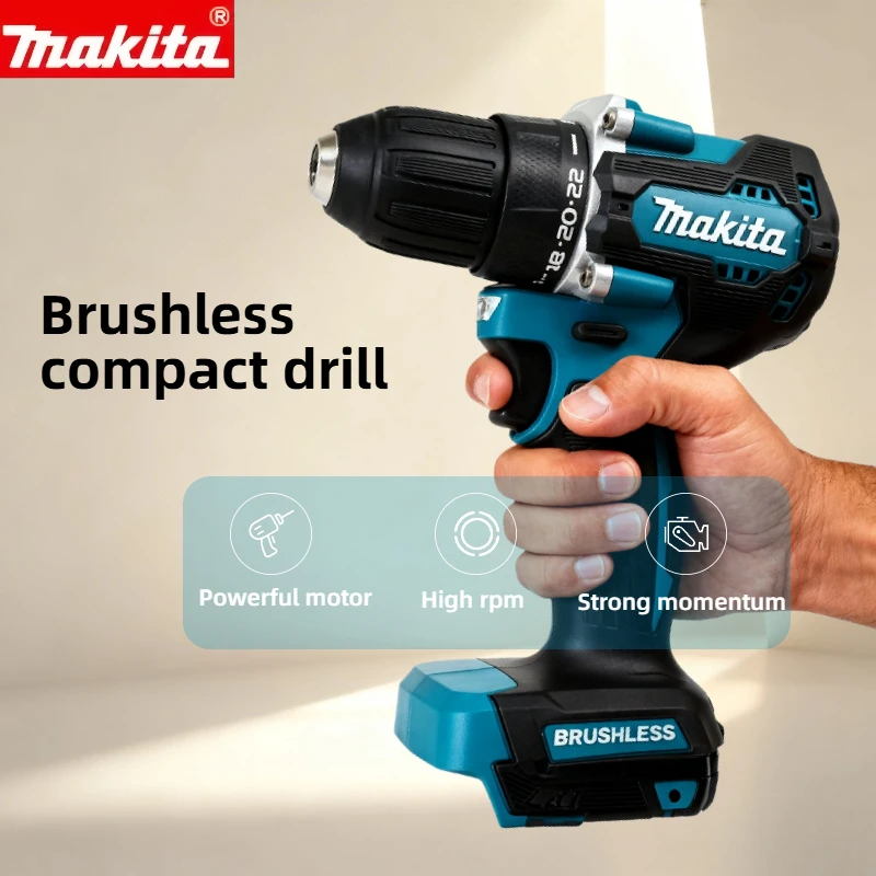 

Makita DDF487 10mm brushless 18V lithium rechargeable impact drill, household hand drill, high torque electric screwdriver