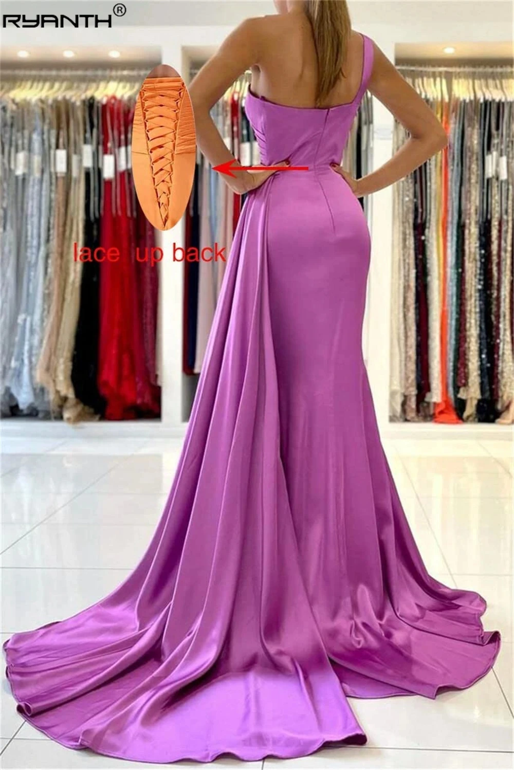 RYANTH 2024 One Shoulder Bridesmaid Dresses Mermaid Prom Dress Bodycon Wedding Bridesmaid Dresses Evening Dress  Brudepigekjoler