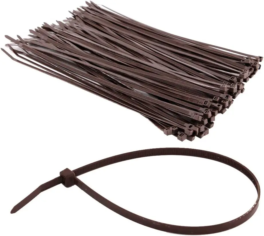 

Brown Zip Ties 12 Inch, Heavy Duty 50 LBS, 100 Pack Cable Ties for Gardening