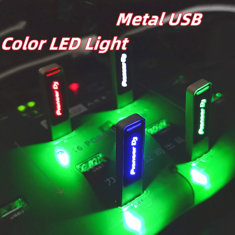 New Big Promotion Colorful LED DJ LOGO USB 2.0 High-speed Memory Flash Stick Pendrive Genuine 16GB 32GB 64GB 128GB