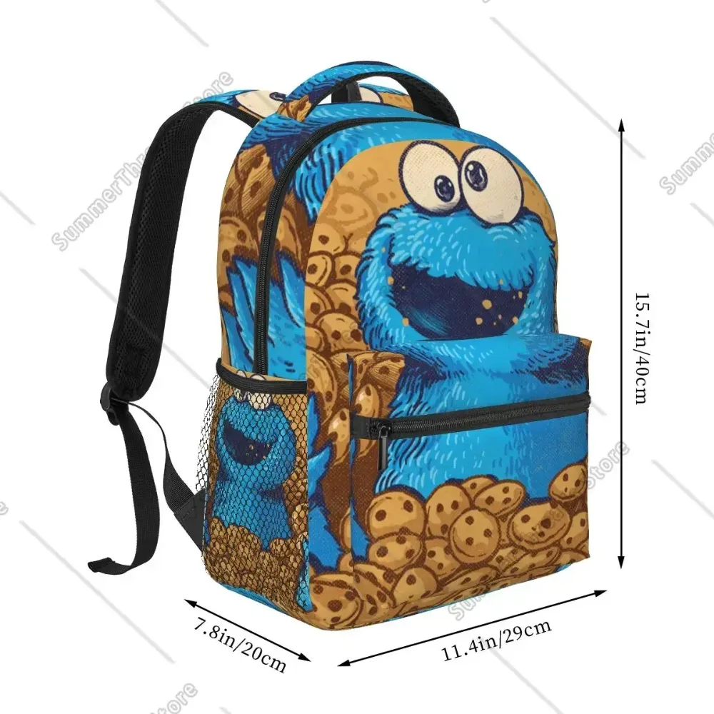 Cookie Monster Backpacks Boys Girls Bookbag Children School Bags Cartoon Kids Rucksack Shoulder Bag Large Capacity