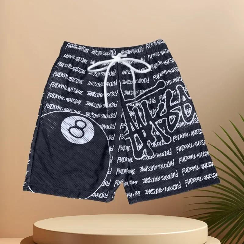 

Up-to-dateSummer New Men's Shorts Casual Street Hip-hop Fitness Polyester Fast Drying Breathable Children's Black Eight Shorts