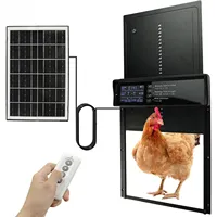 Automatic Chicken Coop Door Solar Powered, Electric LCD Display Chicken Door with Timer, Anti-Pinch Coop Opener