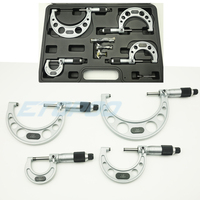 ETOPOO25-50-75-100MM Bearing Steel Outside Micrometer 4pcs 0-1/1-2/2-3/3-4 inch Accuracy 0.0001\