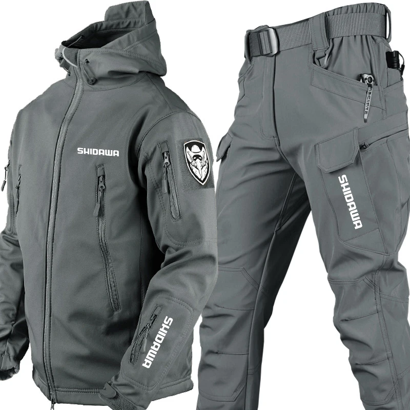 Imagem -04 - Jaqueta e Calça Tática de lã Impermeável Masculina Roupas de Pesca Windproof ao ar Livre Caminhadas Caça Acampamento Outono Inverno 2023