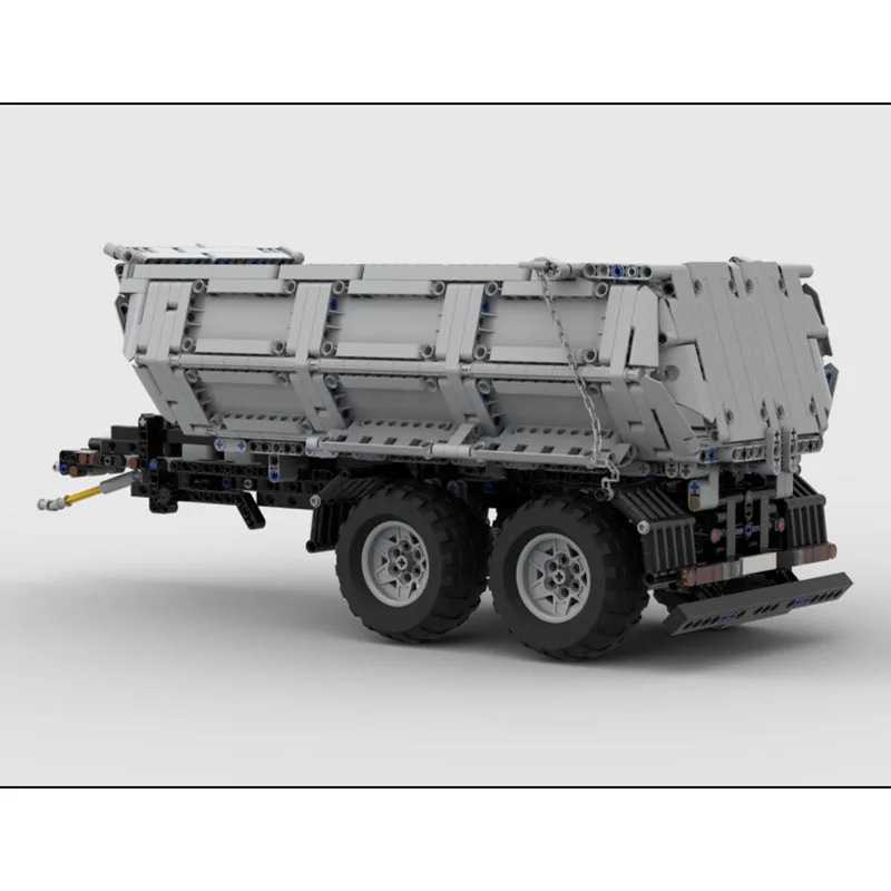 MOC-246955 Nowy model przyczepy trójosiowej z możliwością przechylania, 1276 elementów, prezent na urodziny i Nowy Rok dla chłopców i dzieci