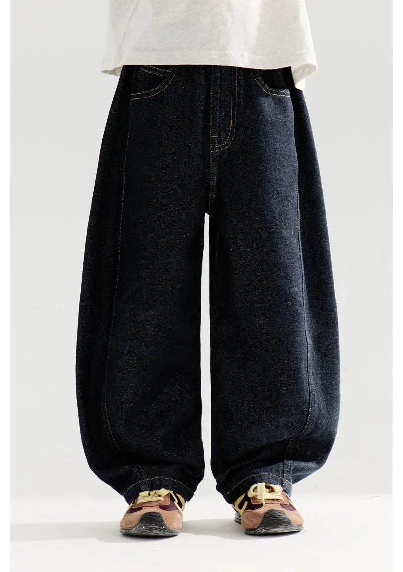 4-14 Jahre Jungen-Jeans UNITIM Herbst Kinder Jungen Trendige Denim-Hose Lose Elastische Taille Junge Teenager Jungen Gerade Hose Junior-Hose – Detail 12