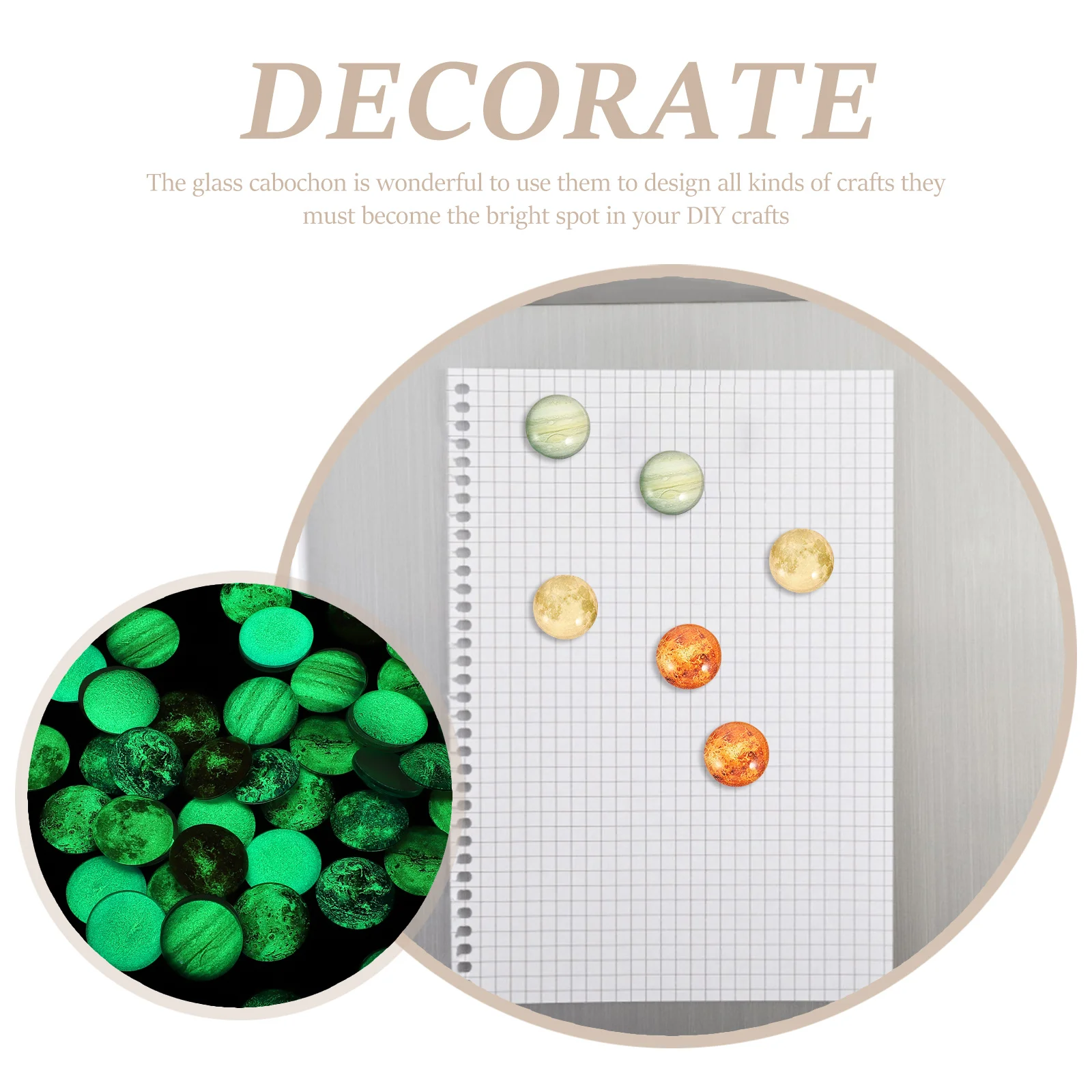 

100 шт. круглые светящиеся стеклянные нашивки «сделай сам», изготовление ювелирных изделий из драгоценных камней, ремесленные украшения, принадлежности для узор в виде планеты, нашивки с драгоценными камнями