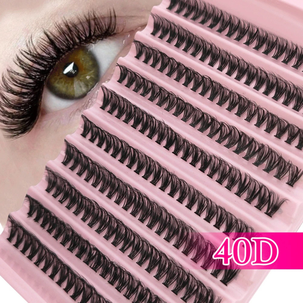 40D Wärmebundene falsche Wimpern, gemischt, natürlich, dick, dicht, lockig, gefälschte Wimpern, individuelle Cluster-Wimpern, Make-up-Zubehör