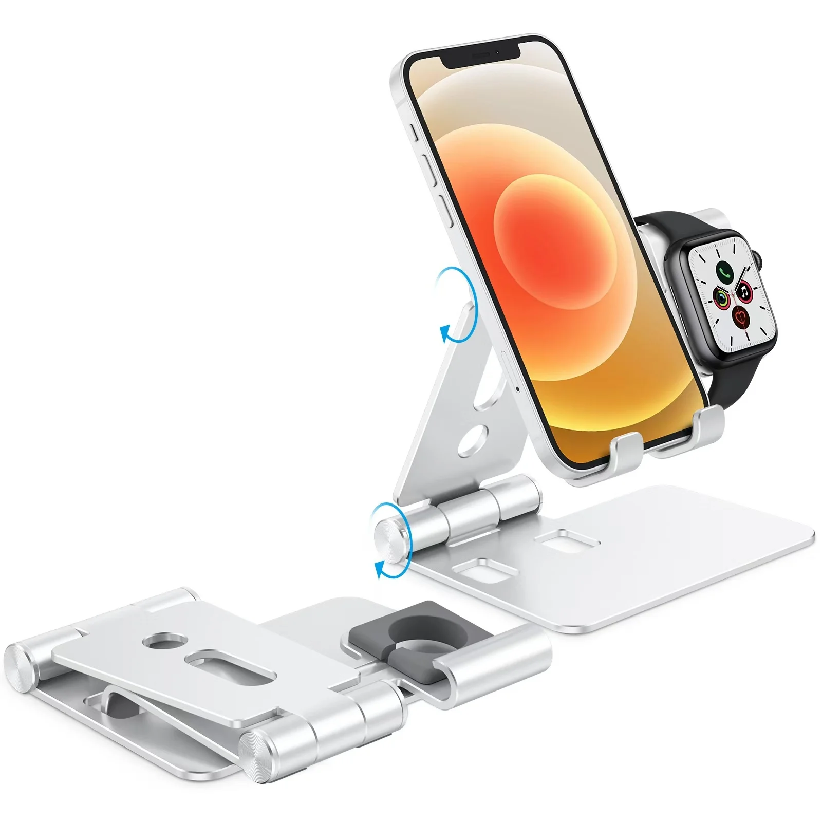 

iDock 2 in 1 Design Mobile Phone Desktop Stand Compatible with 3.5-12.9 Inch Smart Devices and Apple Watch