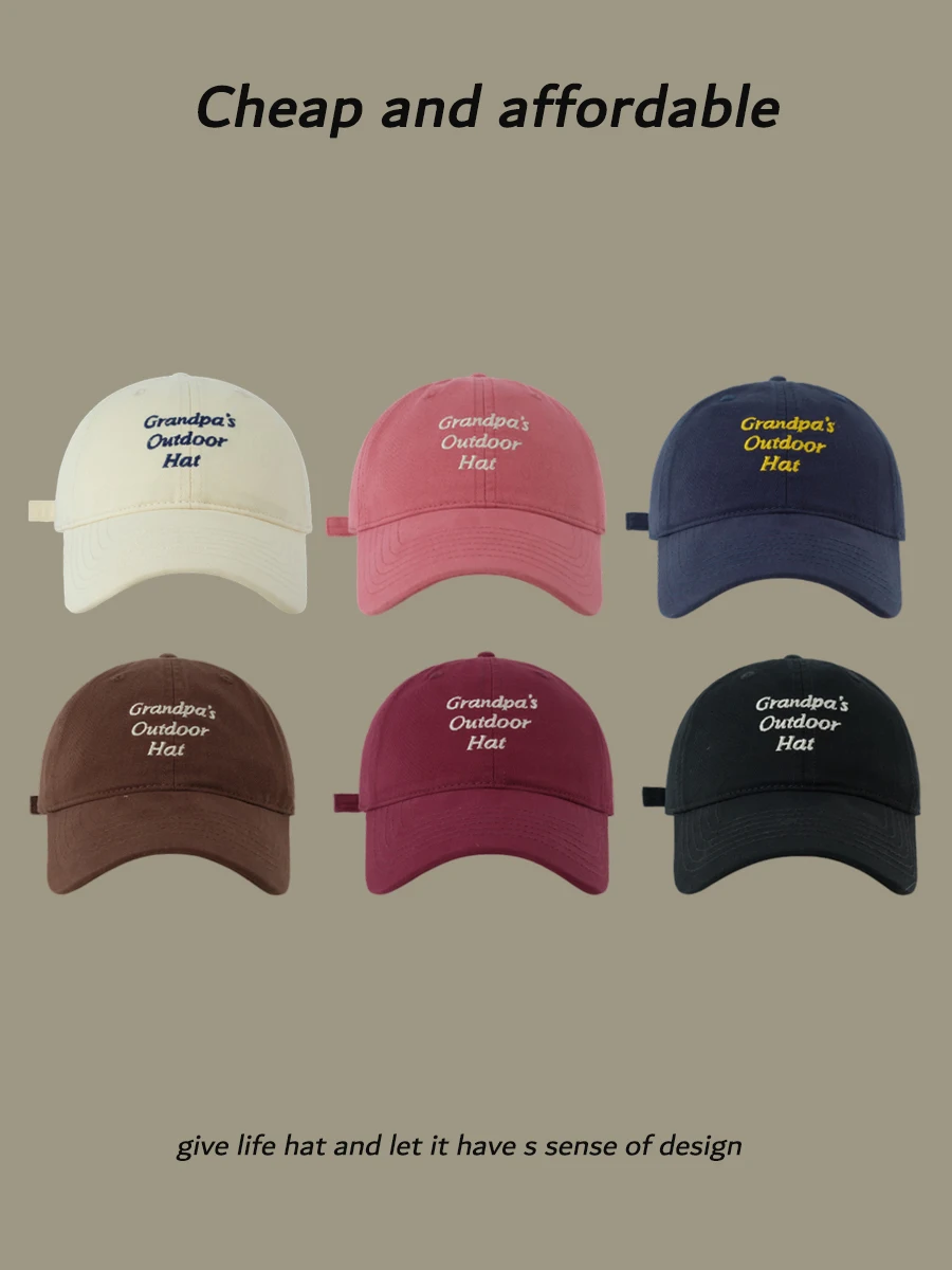 

Spring new embroidered letter cap female summer versatile wide brim showing face small baseball cap male