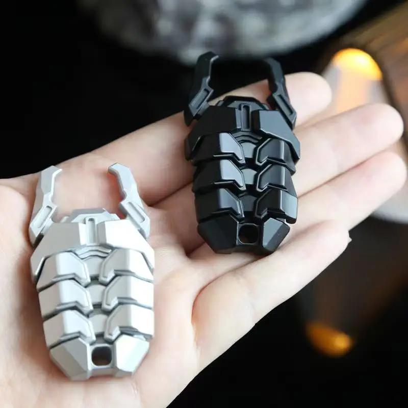 Besouro edc metal clicker gangorra cartão de pressão magnética fidget controle deslizante mecânico empurrando placa moeda háptica sensorial alívio do estresse brinquedo