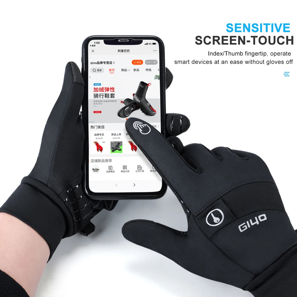 Youpin Winter Cycling Gloves Full Finger Outdoor Bicycle Sports Warm Gloves Touch Screen Bike Windproof Ski Men Women Gloves