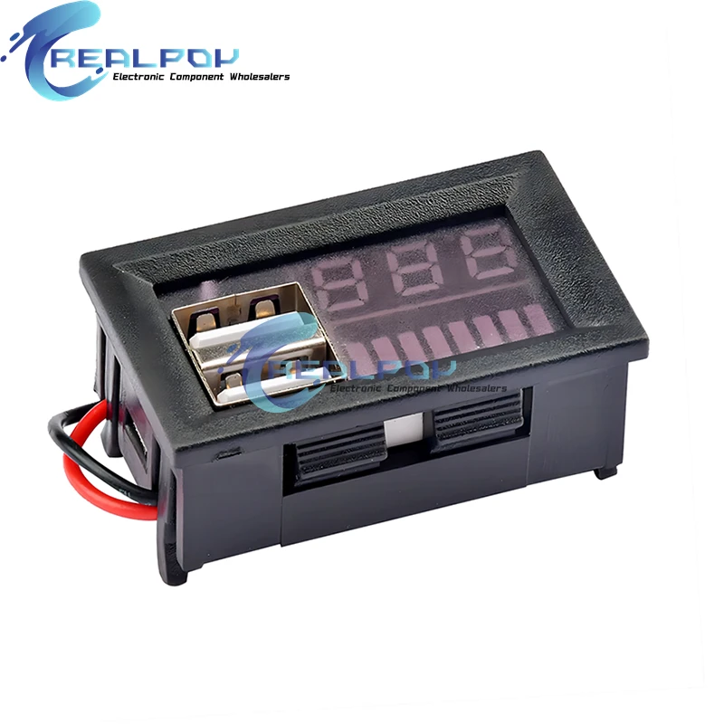 Dual USB 5V 2A Car Voltmeter Voltage Meter Panel 12V-24V 3S-7S Lithium Battery Capacity Indicator Power Tester Li-ion Lead acid